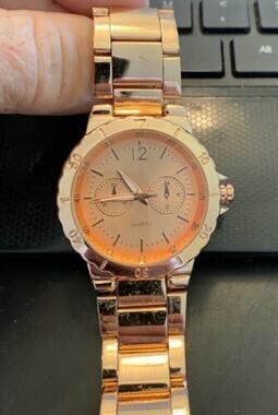 37mm Chatelaine Quartz Watch, Rose Gold Tone, Chrono Style